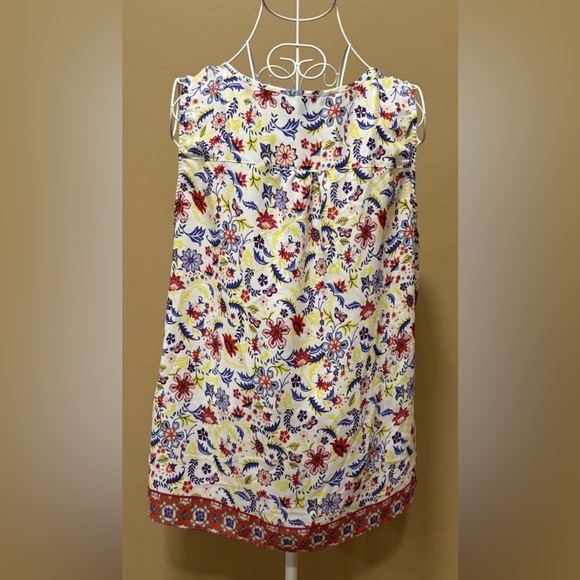 Floral Boho Sleeveless V-Neck Tunic Top Size Large EUC - Picture 2 of 7